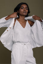 Hemp Three Piece Set in White Reistor elizabeth + Bern