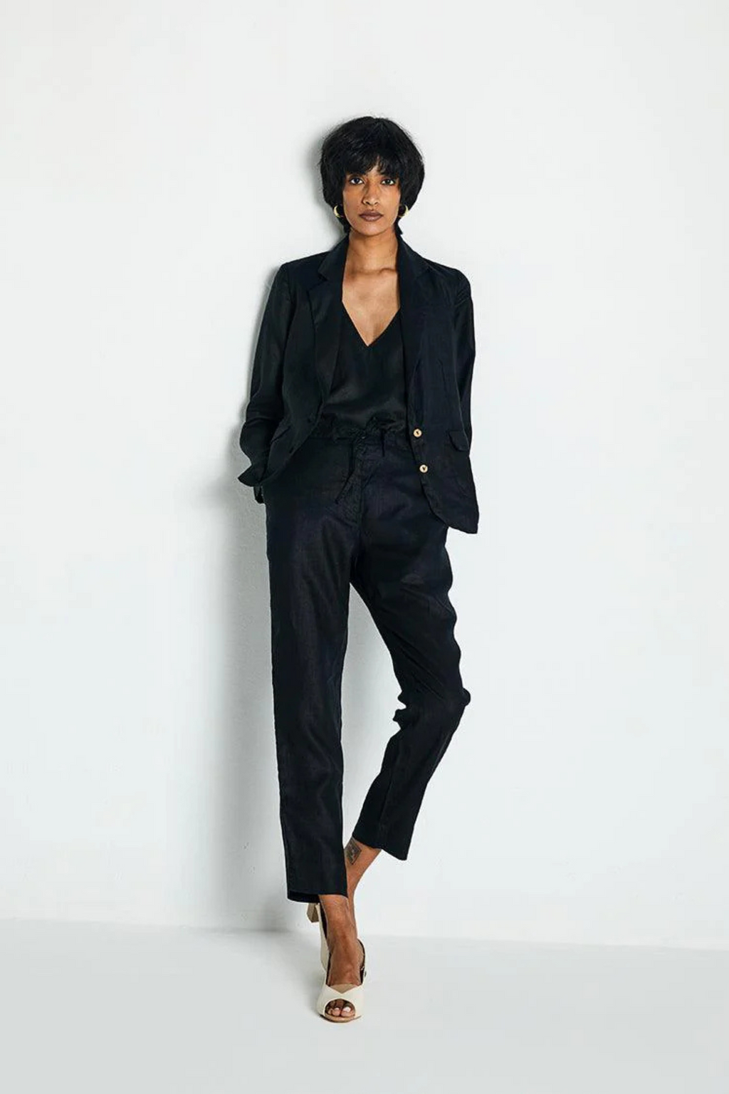 Hemp Three Piece Set in Black