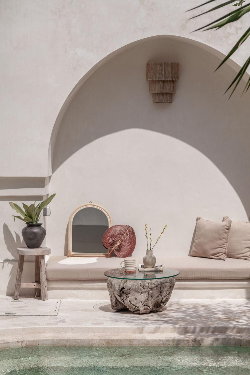 Arch Rattan Mirror