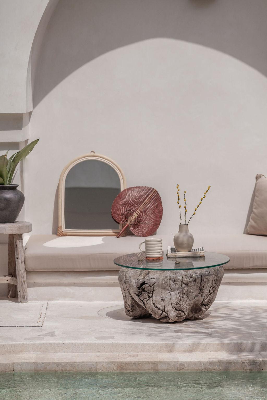 Arch Rattan Mirror