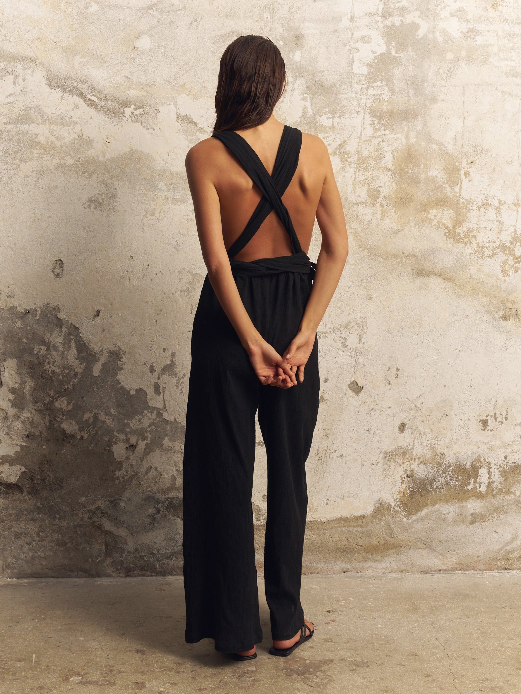 Wrap Your Way Jumpsuit - Black - elizabeth + Bern