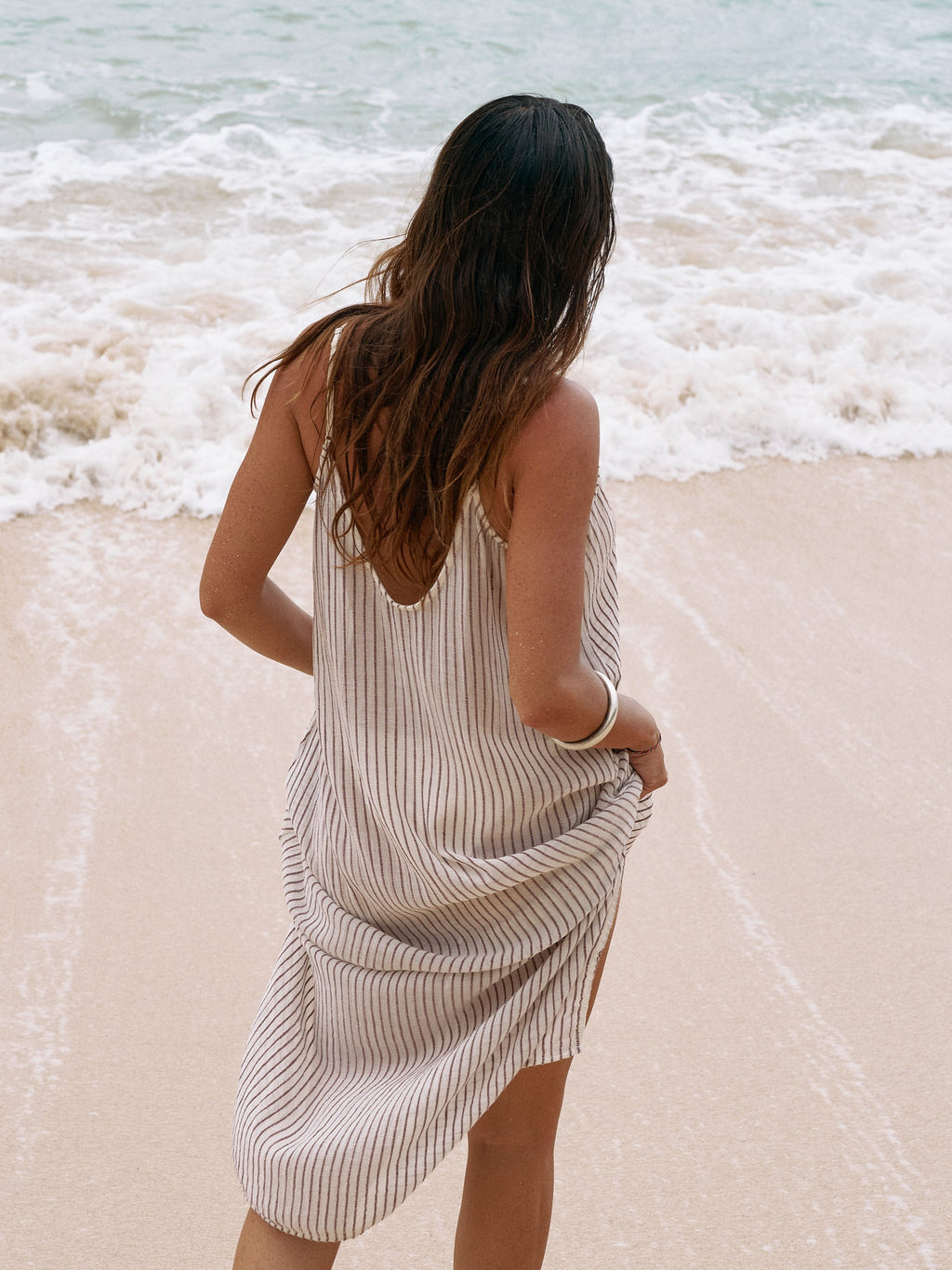 Yaz Dress - Burgundy Stripes