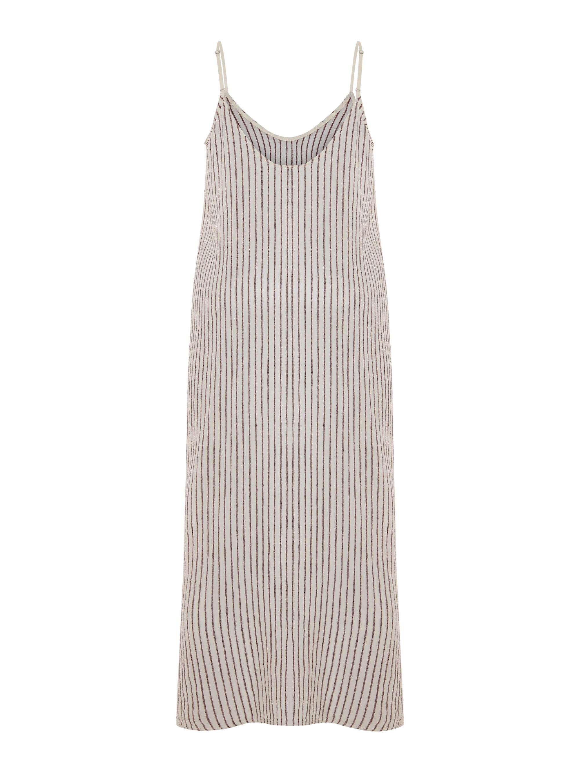 Yaz Dress - Burgundy Stripes