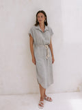 Zaya Shirt Dress - Gray - elizabeth + Bern