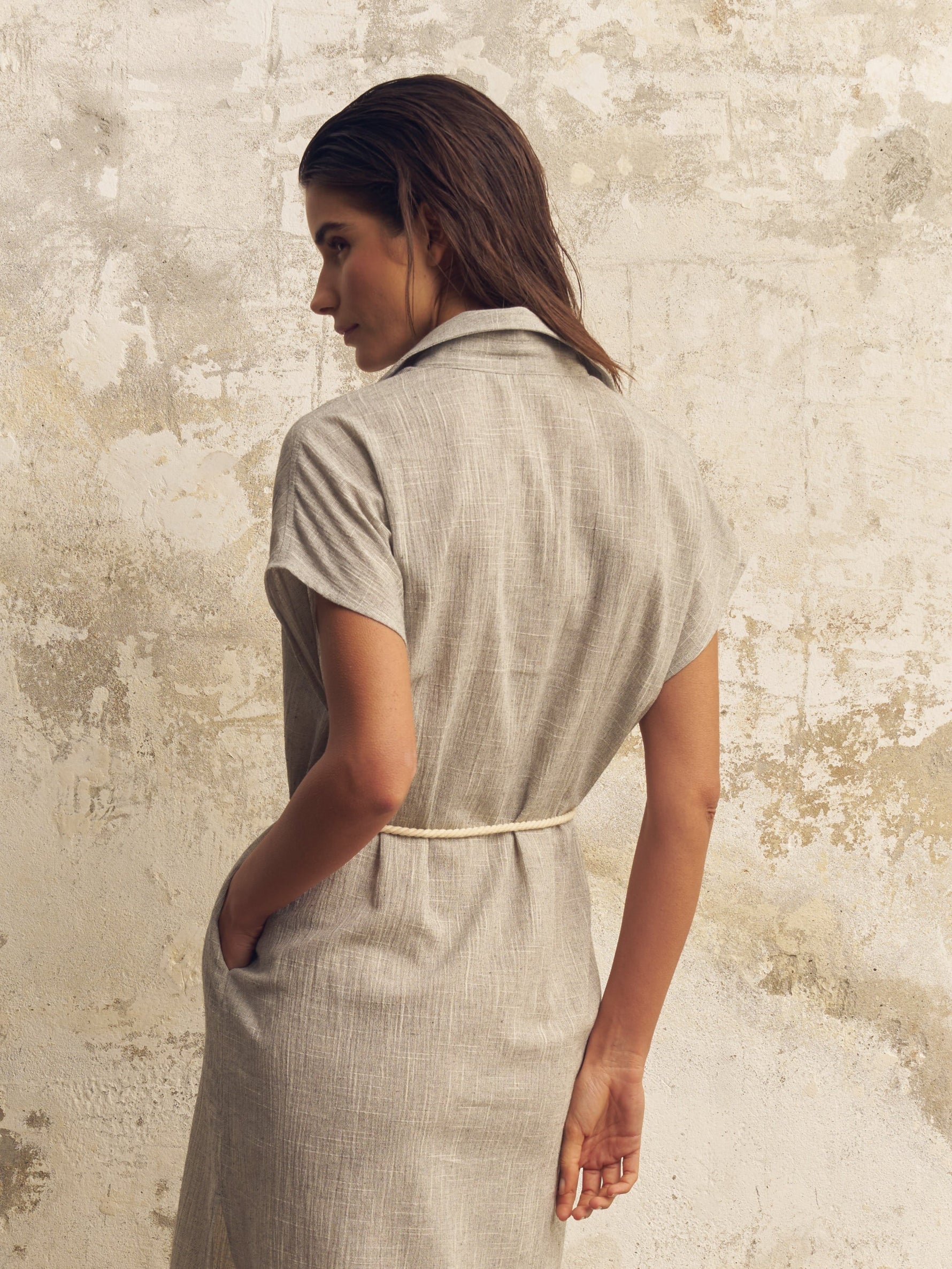 Zaya Shirt Dress - Gray - elizabeth + Bern