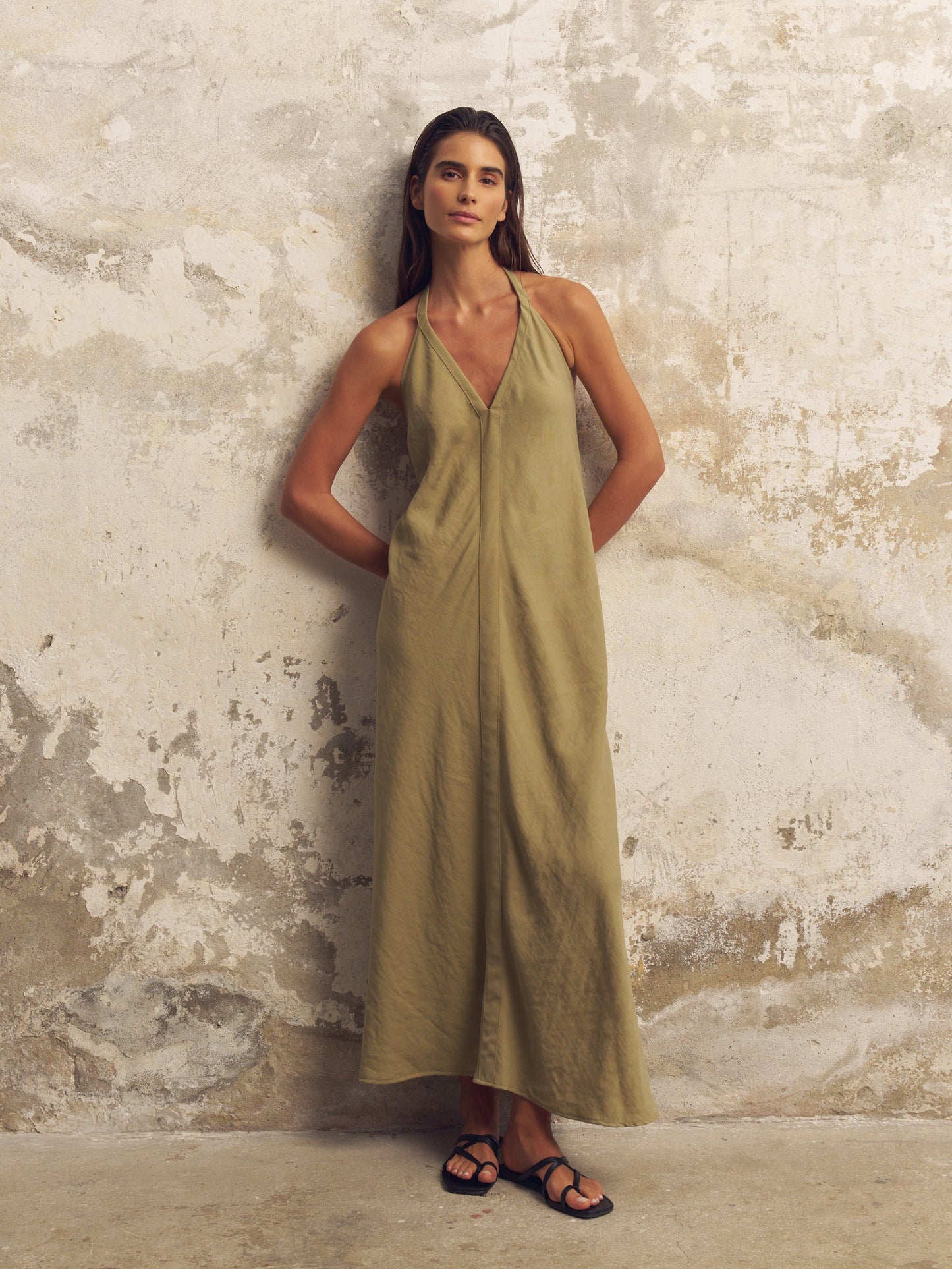 Zoe Maxi Dress - Khaki Green - elizabeth + Bern