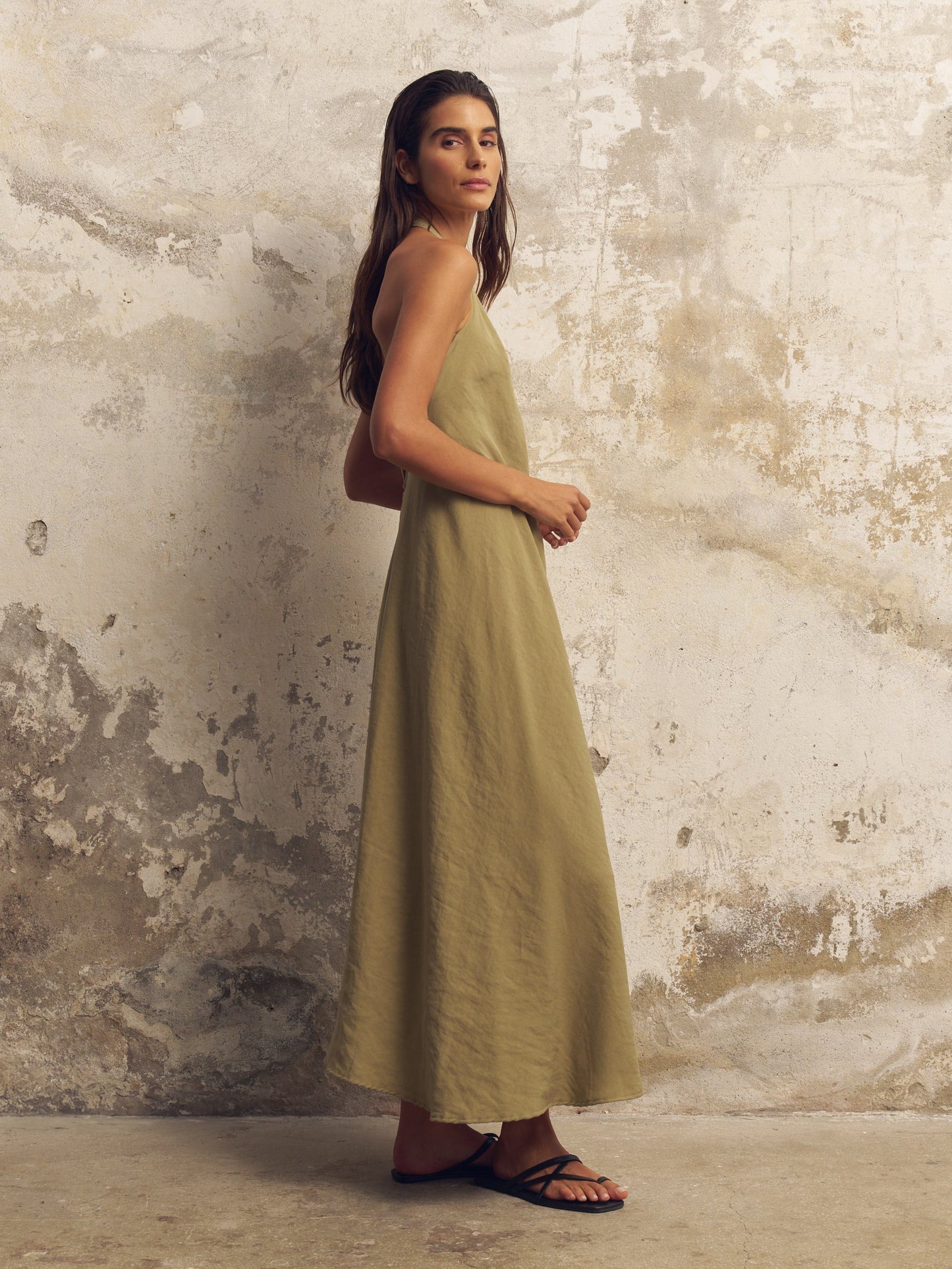 Zoe Maxi Dress - Khaki Green - elizabeth + Bern