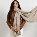Forest Night Handwoven Neutral Cashmere Merino Scarf