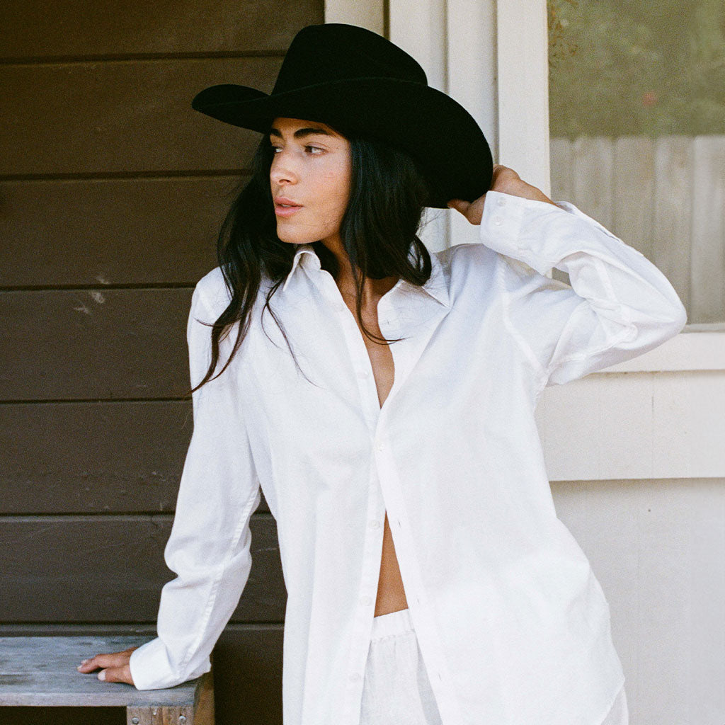 Karina Wool Cowboy Hat - Black