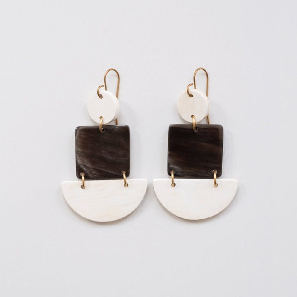 Half Circle Square Earrings