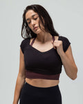 RIBBED CAP SLEEVE CROP TOP