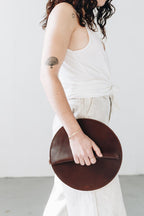 The Pleated Clutch in Walnut