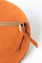 The Pleated Clutch in Saddle
