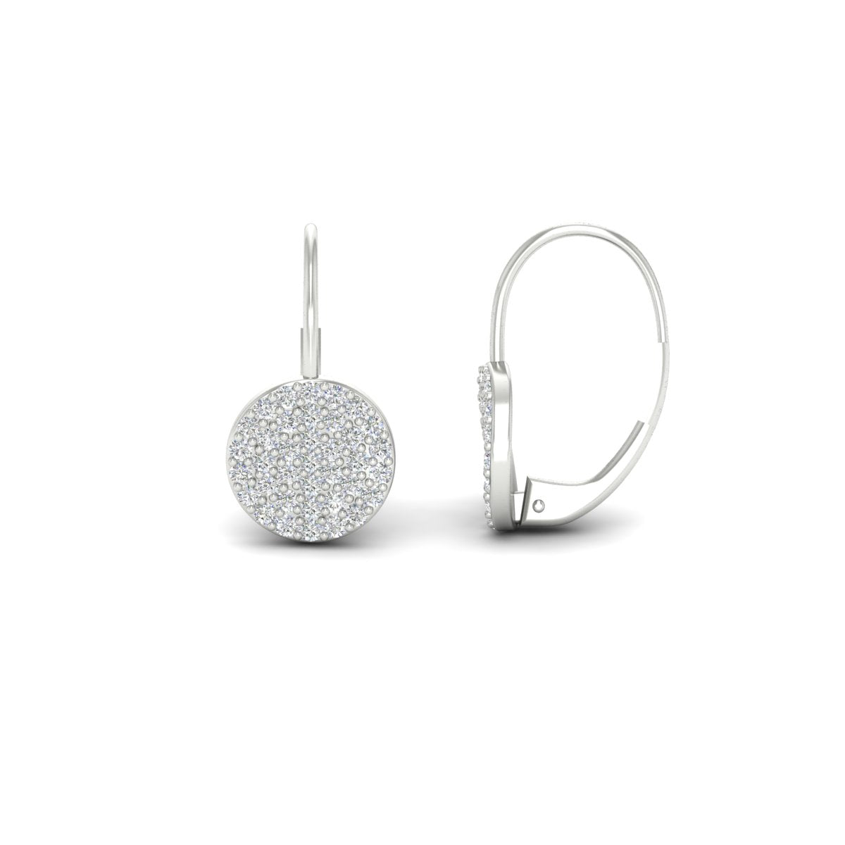 Diamond Disc Drop Earring