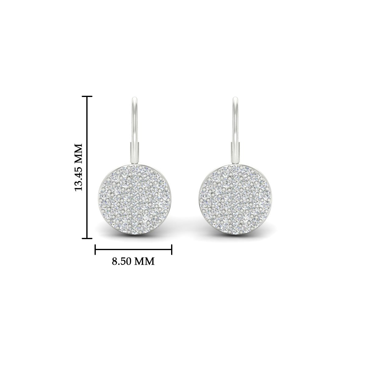 Diamond Disc Drop Earring