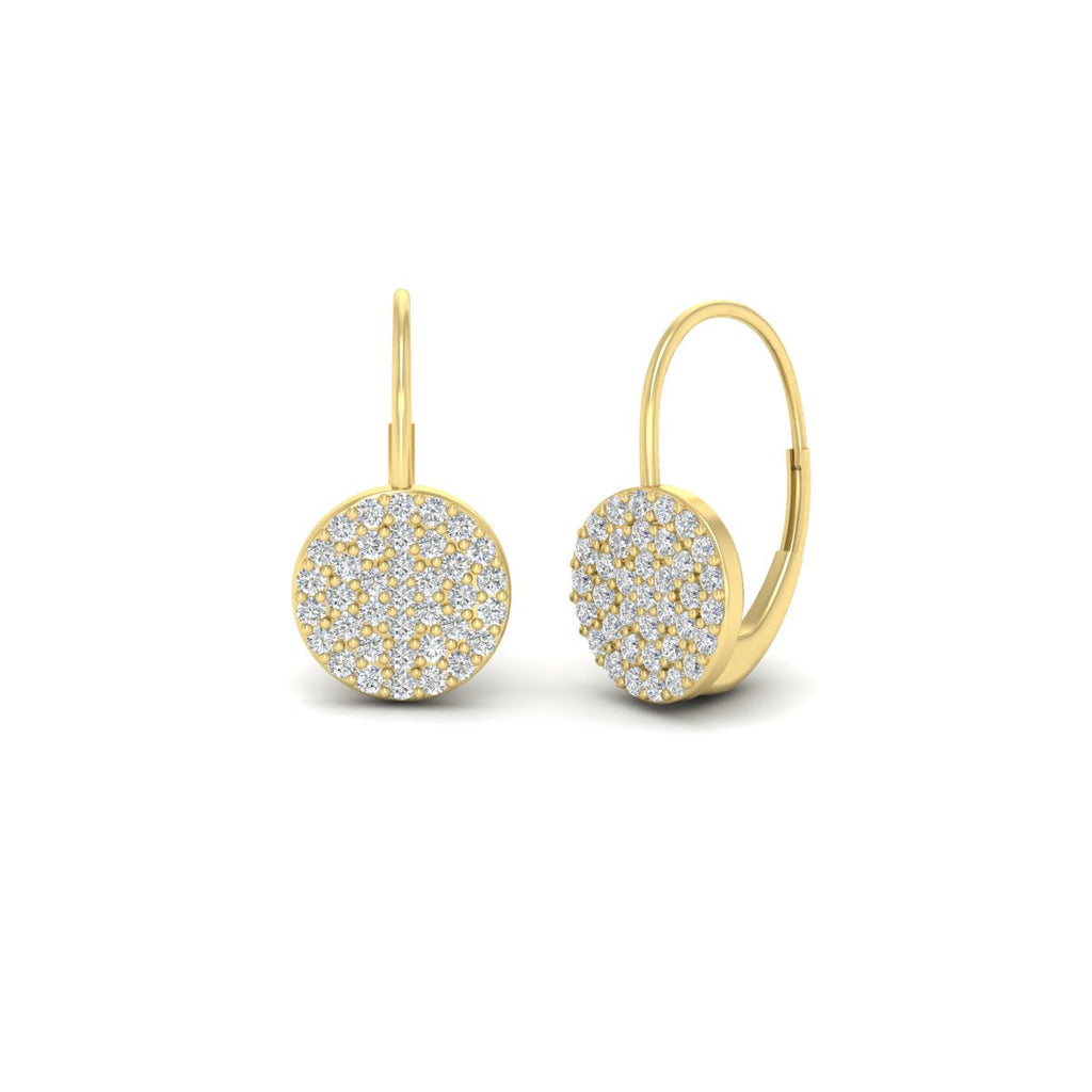 Diamond Disc Drop Earring