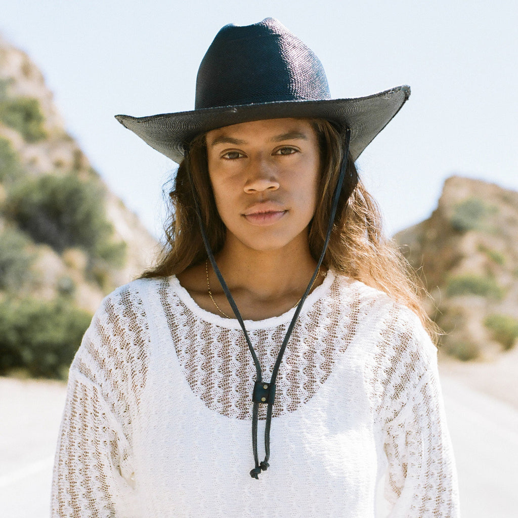 Karina Straw Cowboy Hat - Black