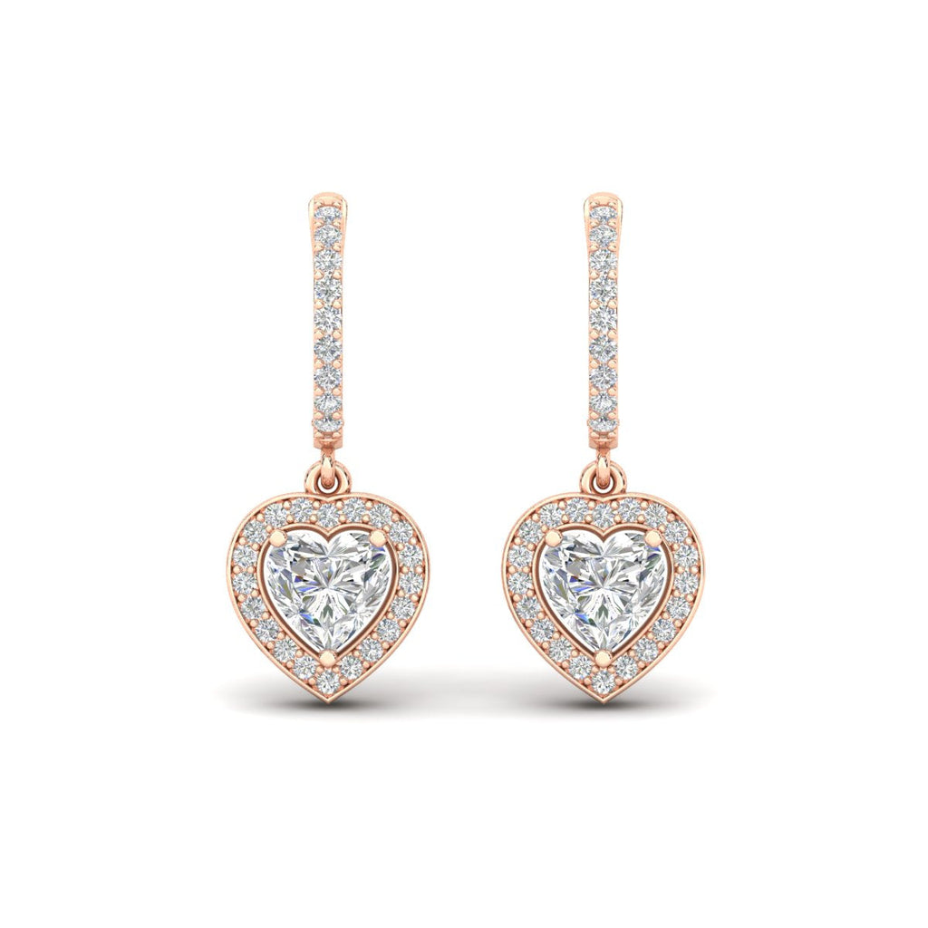 Heart Halo Drop Dangle Earring