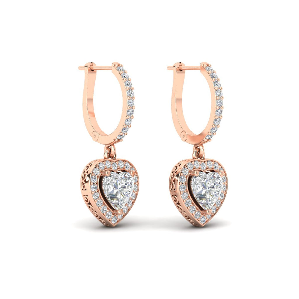 Heart Halo Drop Dangle Earring