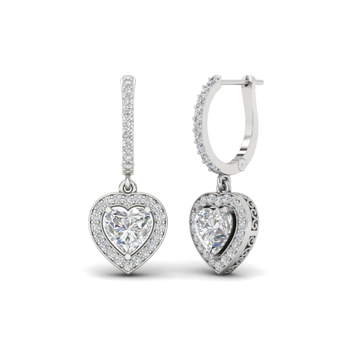 Heart Halo Drop Dangle Earring