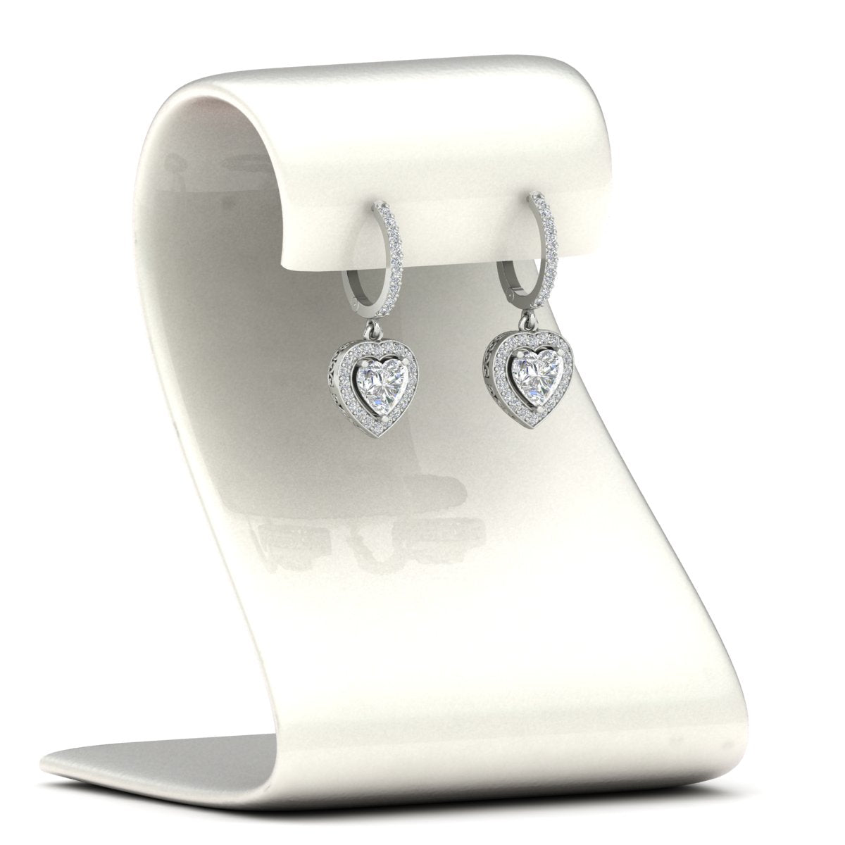 Heart Halo Drop Dangle Earring