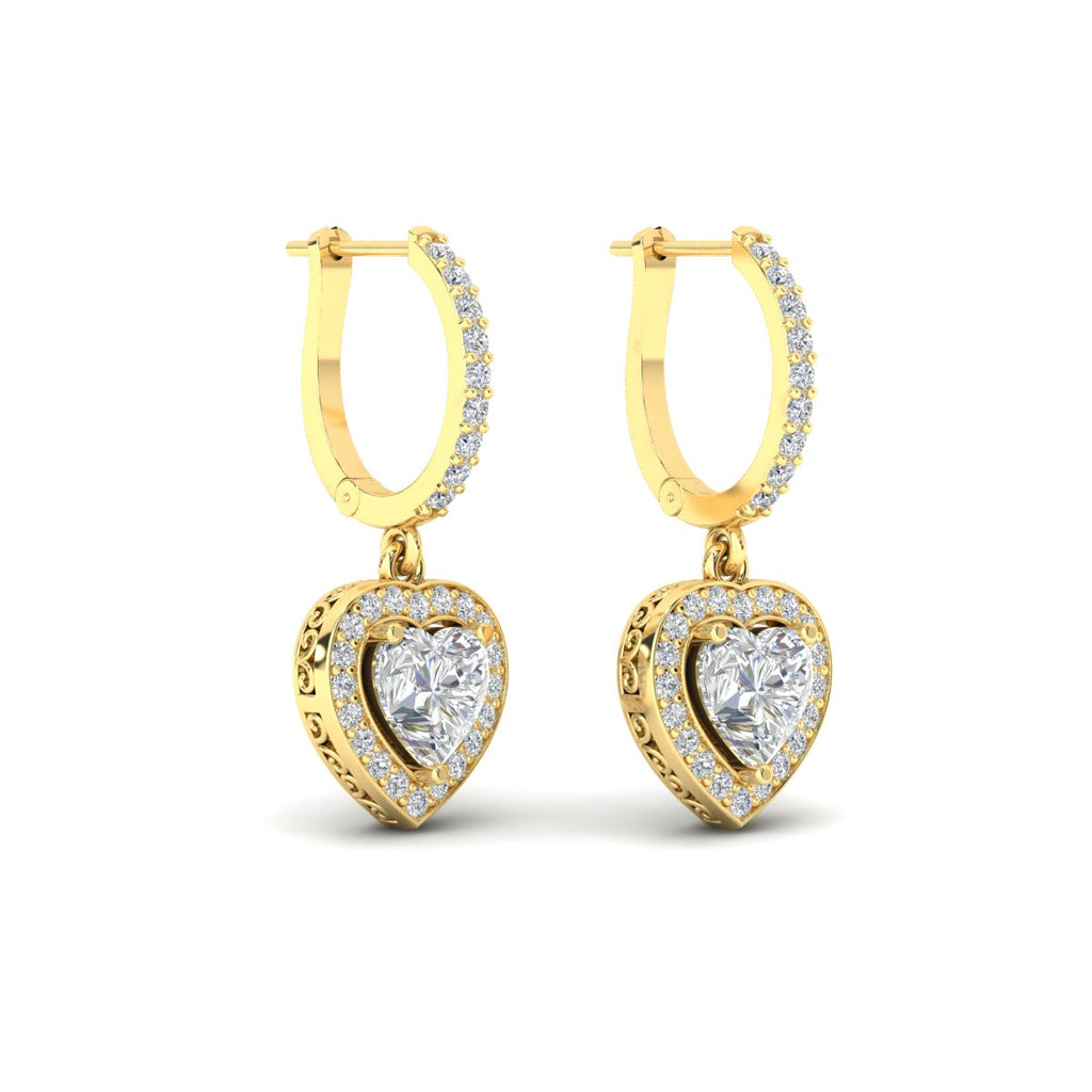 Heart Halo Drop Dangle Earring