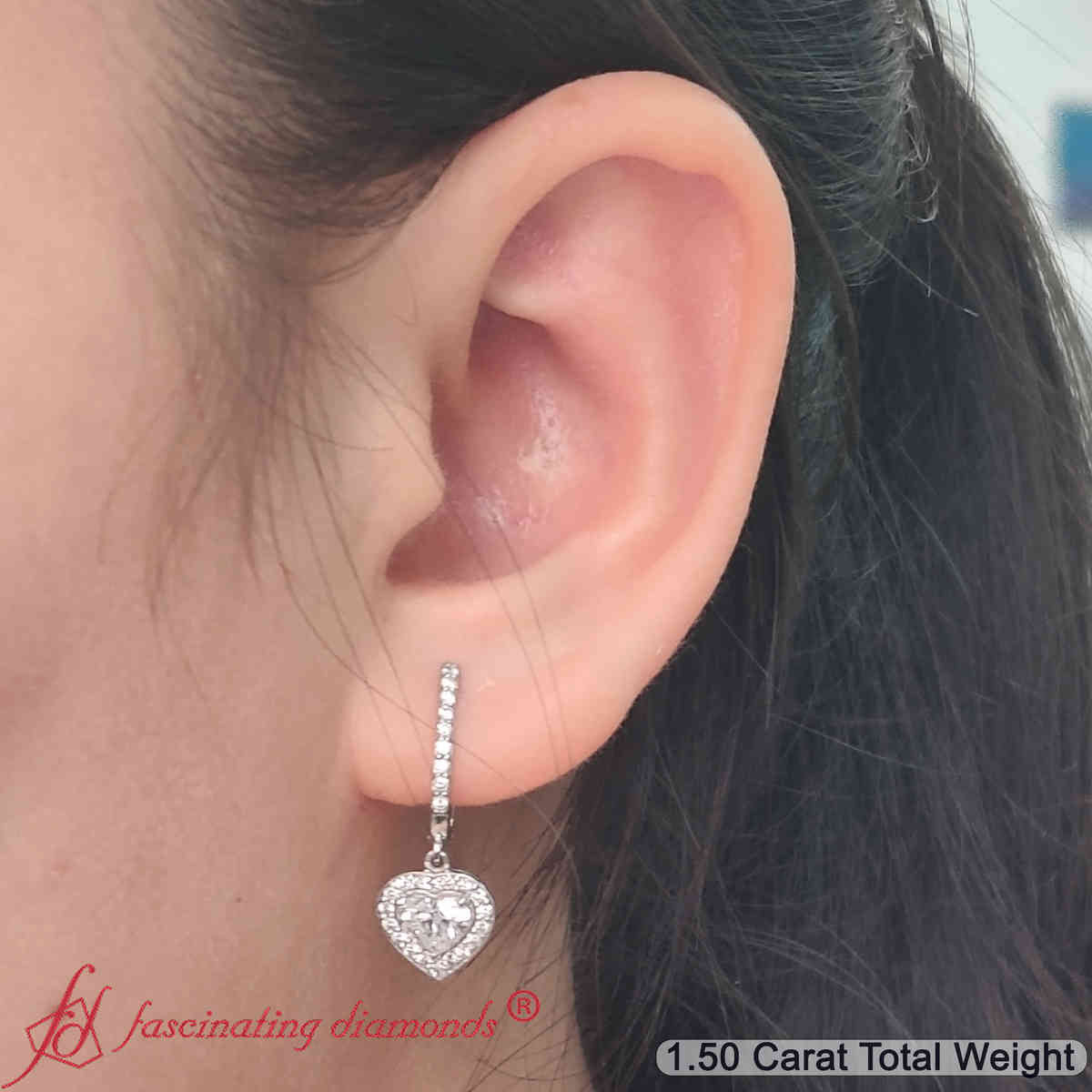 Heart Halo Drop Dangle Earring