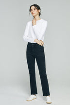 Two Shots High Rise Straight Crop Jeans HJ013