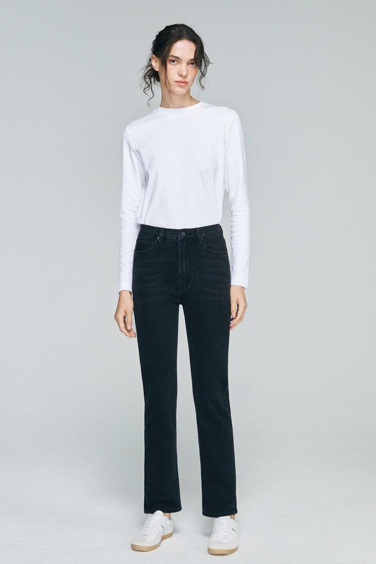 Two Shots High Rise Straight Crop Jeans HJ013