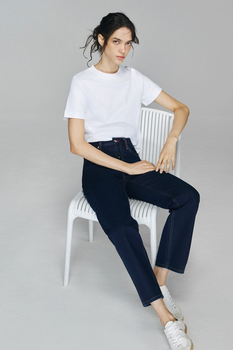 Manhattan High Rise Straight Ankle Jeans HJ160