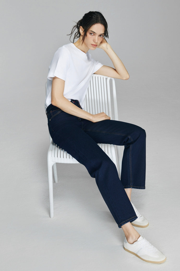 Manhattan High Rise Straight Ankle Jeans HJ160