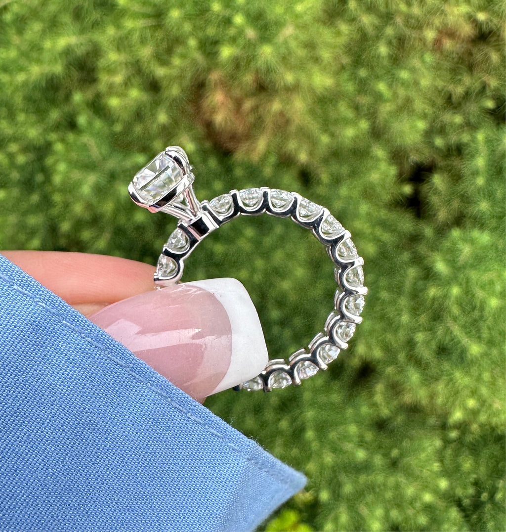 2.5ct Elongated Cushion Cut Eternity Engagement Ring