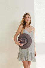 Liv Mini Ruffle Dress - Black Stripes - elizabeth + Bern