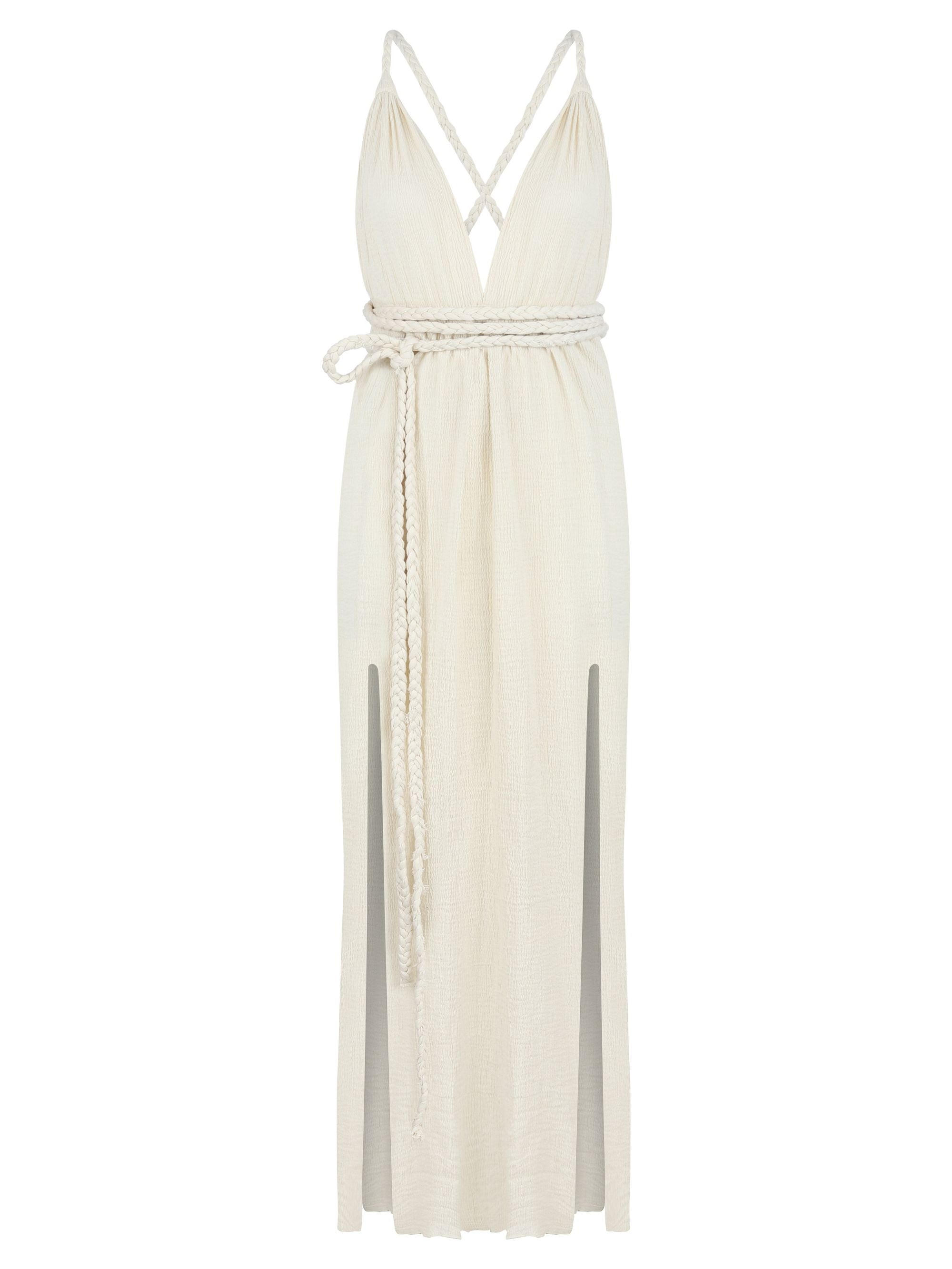 Muse Braided Straps Dress - Natural