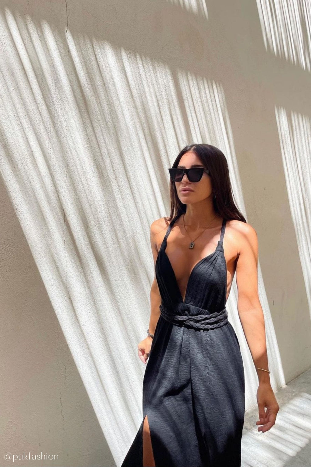 Muse Braided Straps Dress - Black - elizabeth + Bern