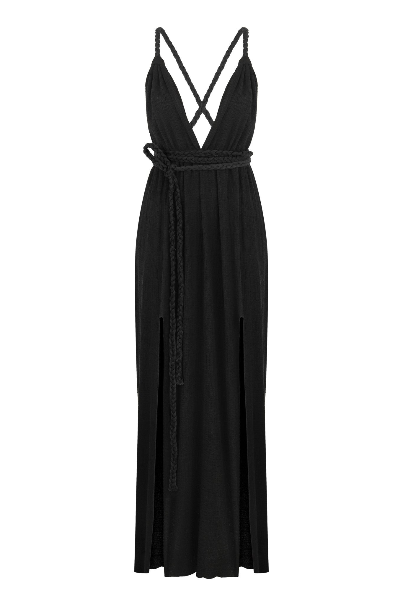 Muse Braided Straps Dress - Black - elizabeth + Bern