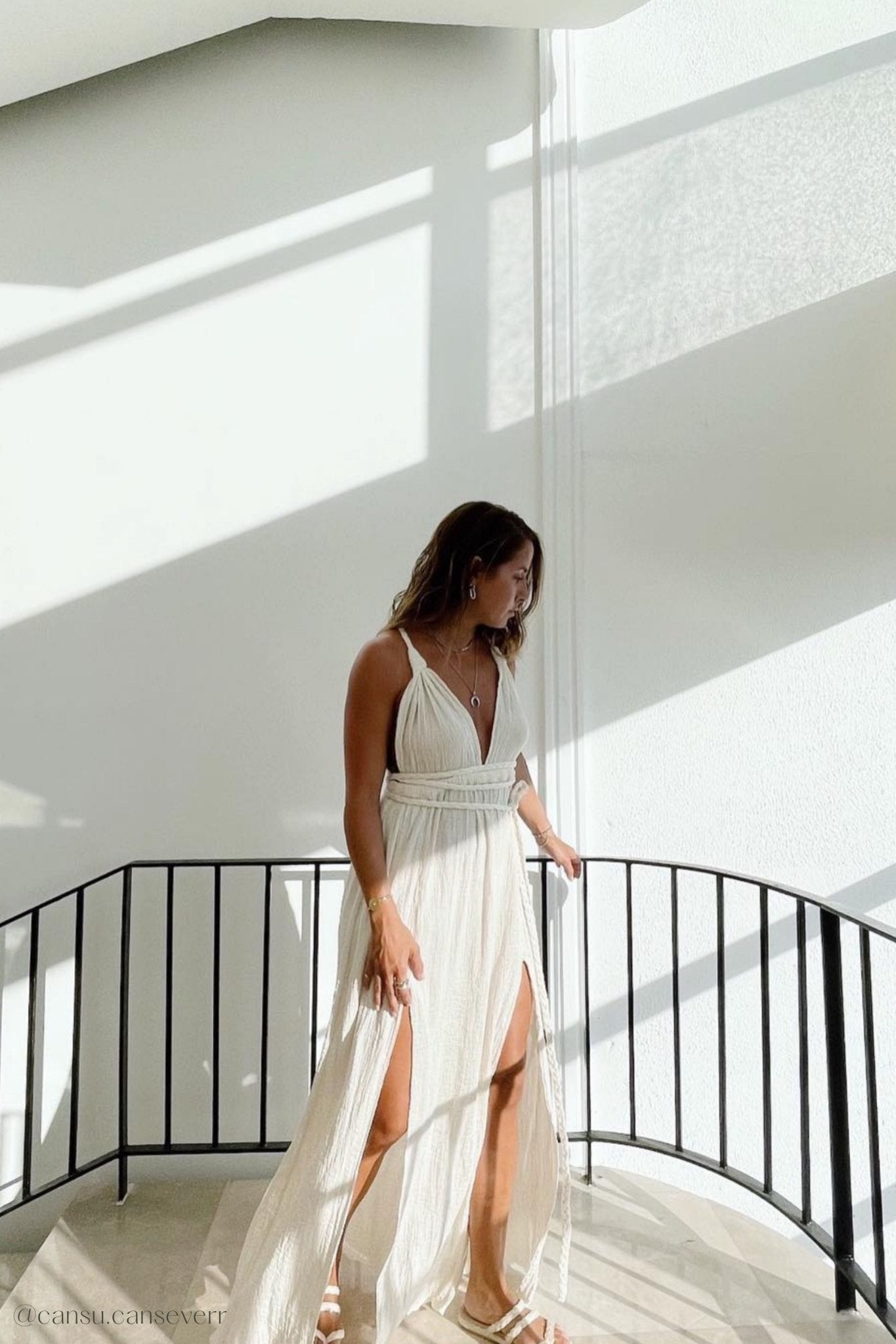 Muse Braided Straps Dress - Natural - elizabeth + Bern
