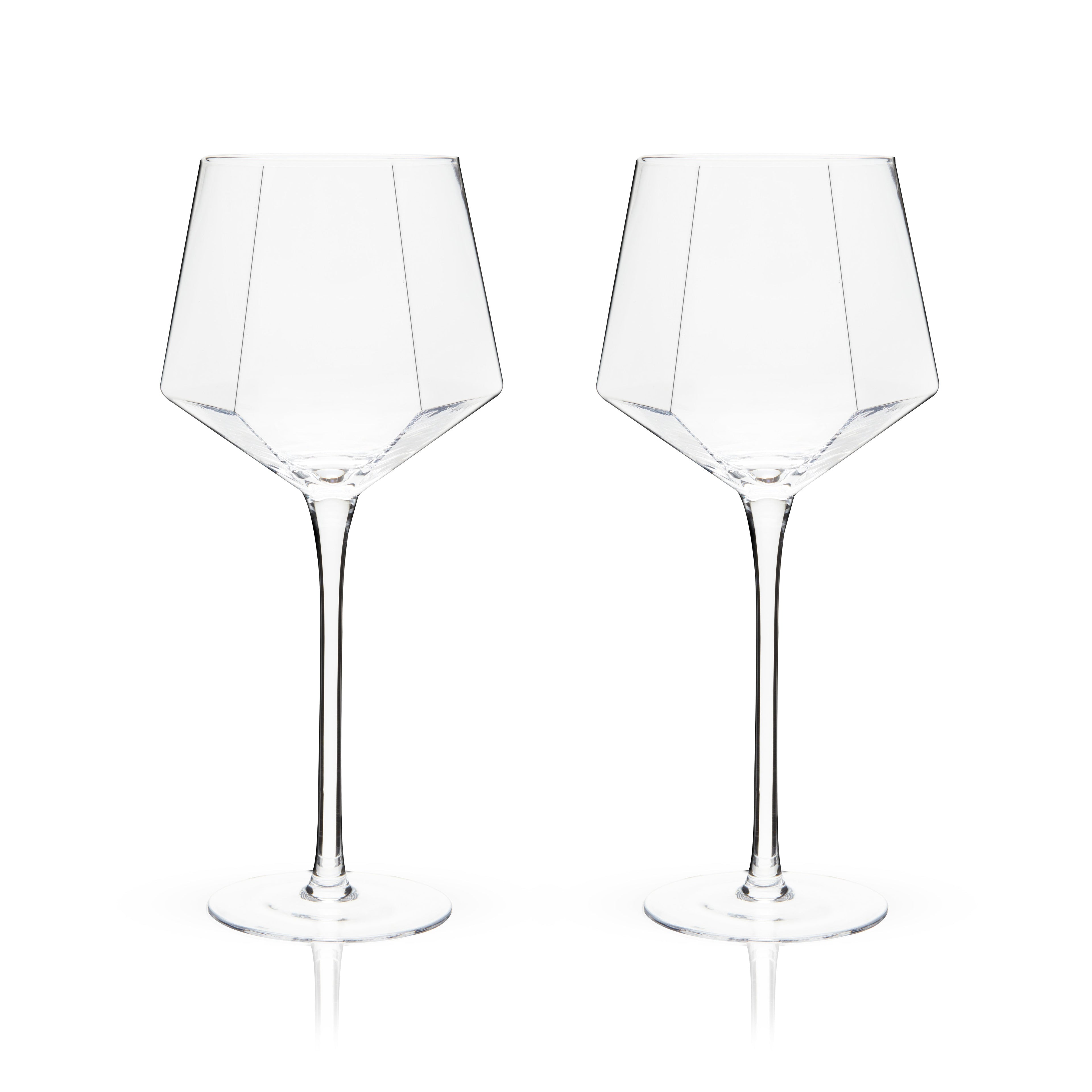 Seneca Diamond Crystal Wine Glasses Set of 2