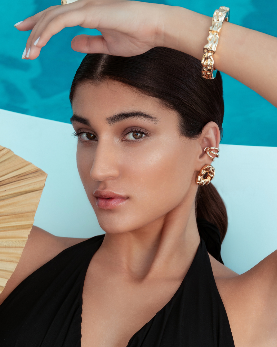 Nathalia Sculpted Hammered Earrings