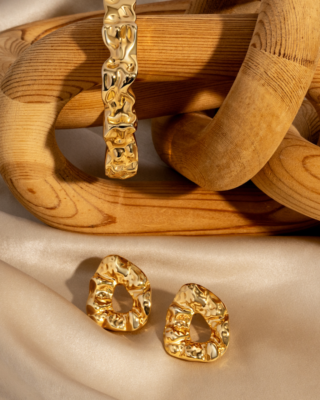 Nathalia Sculpted Hammered Earrings