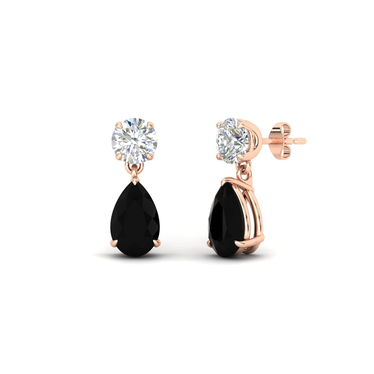 Gemstone Pear Drop Stud Earring