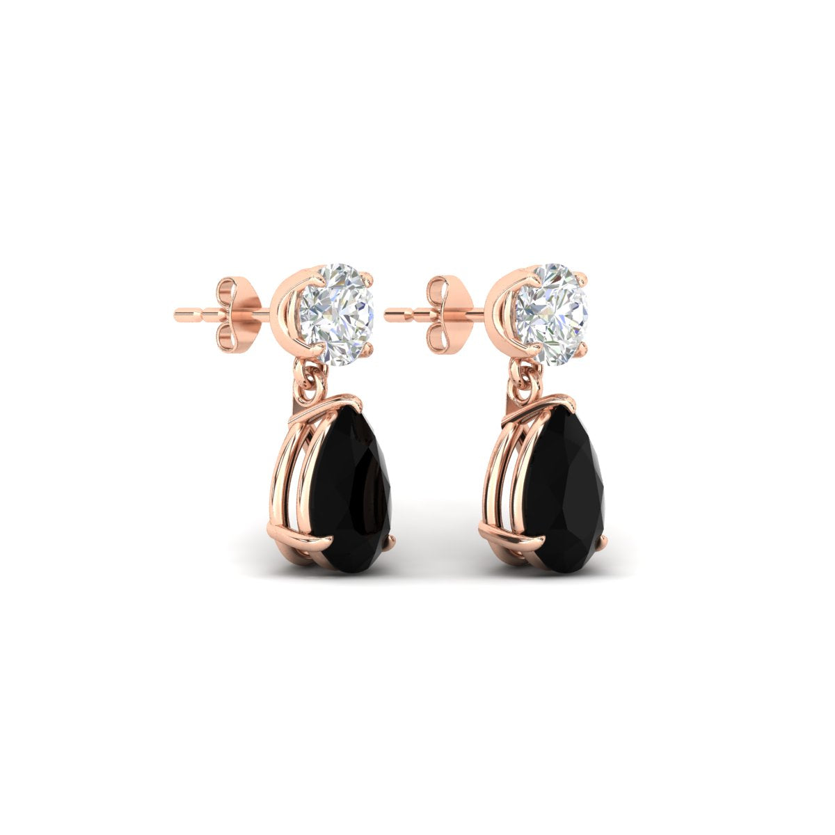 Gemstone Pear Drop Stud Earring