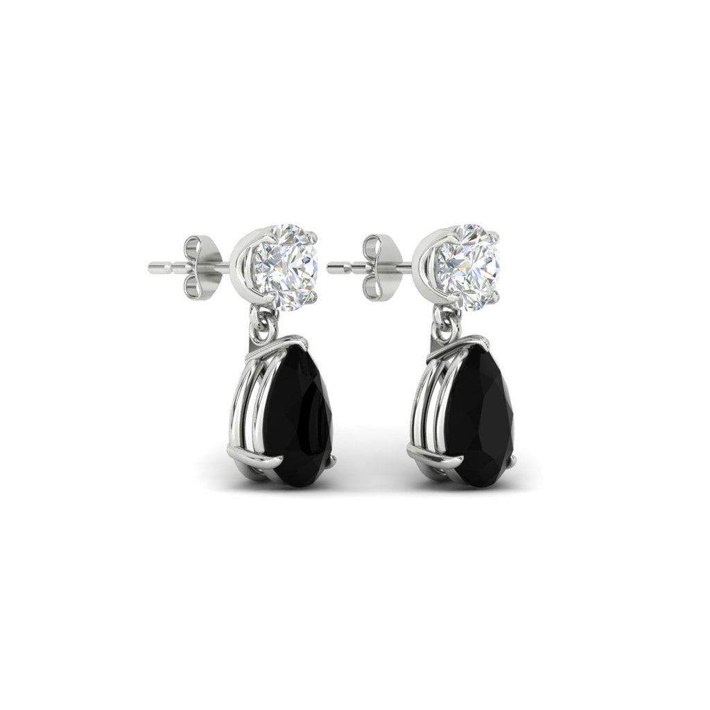 Gemstone Pear Drop Stud Earring