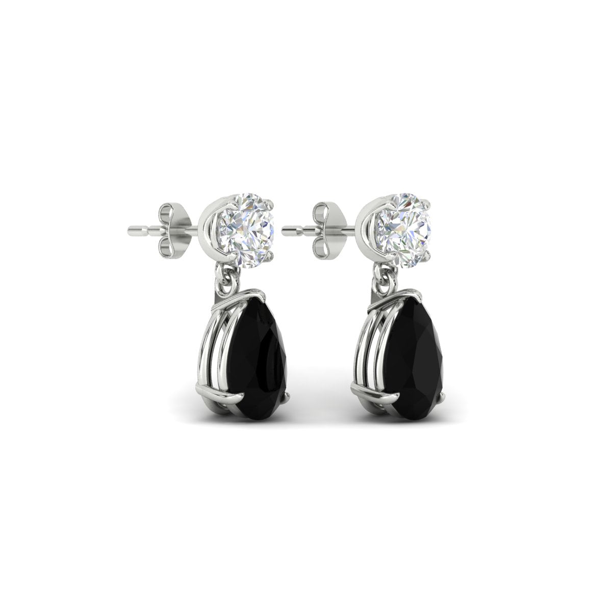 Gemstone Pear Drop Stud Earring