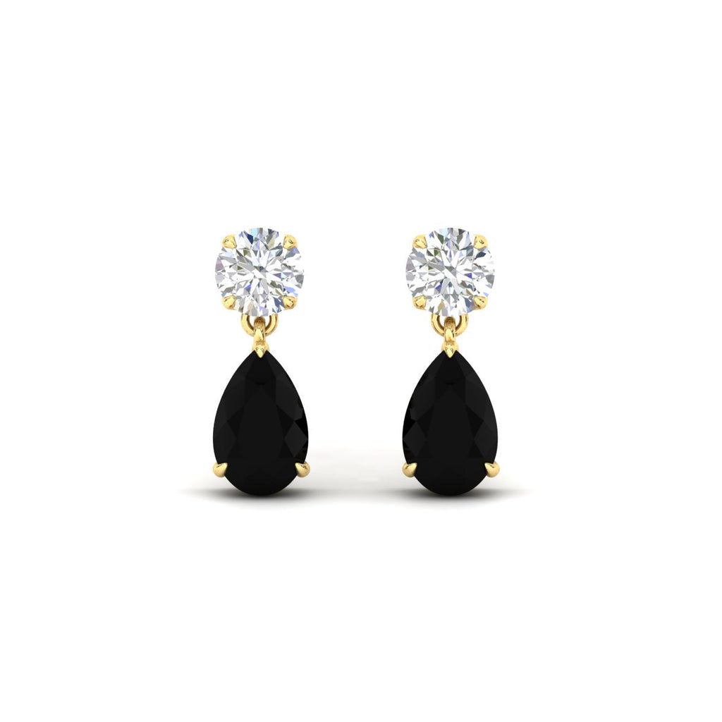 Gemstone Pear Drop Stud Earring