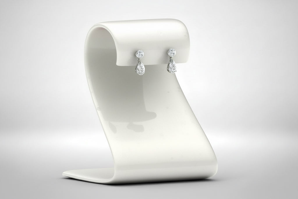 Gemstone Pear Drop Stud Earring