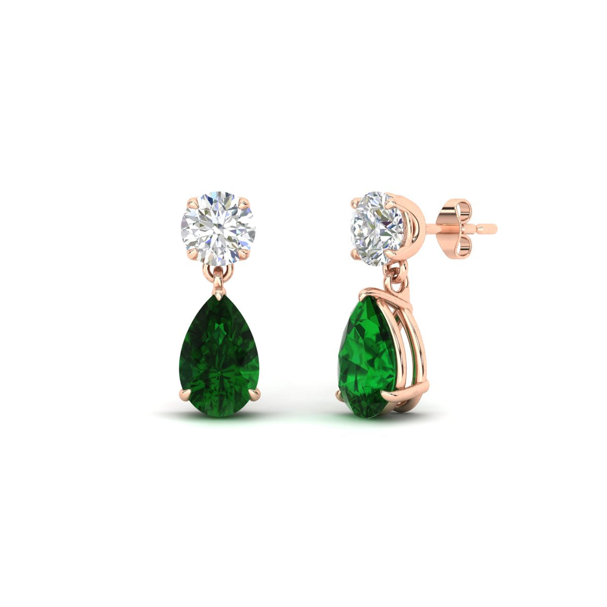 Gemstone Pear Drop Stud Earring