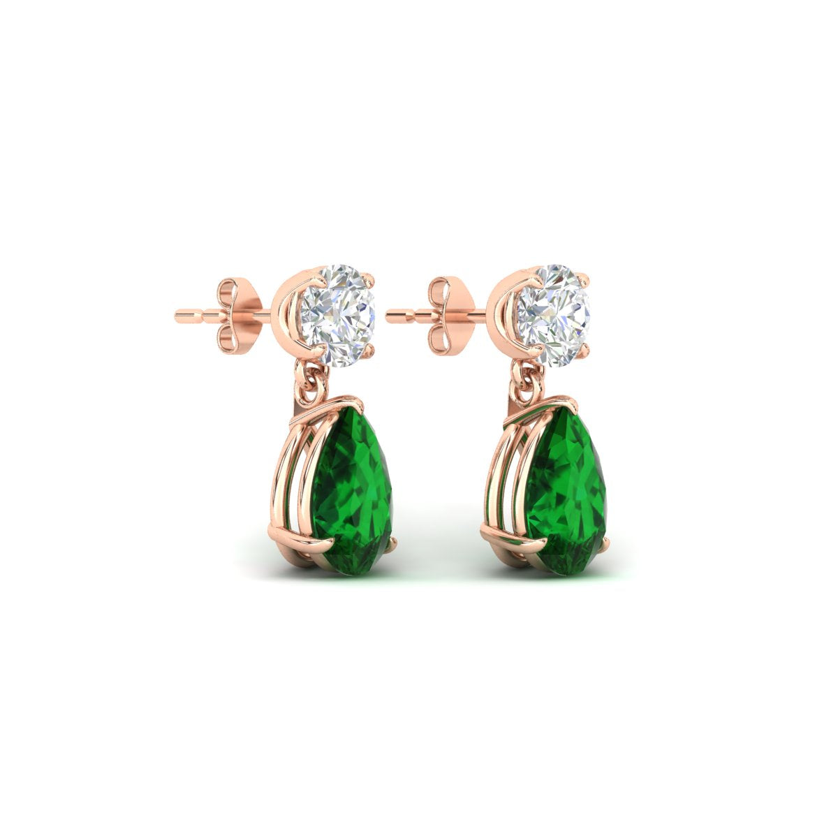 Gemstone Pear Drop Stud Earring