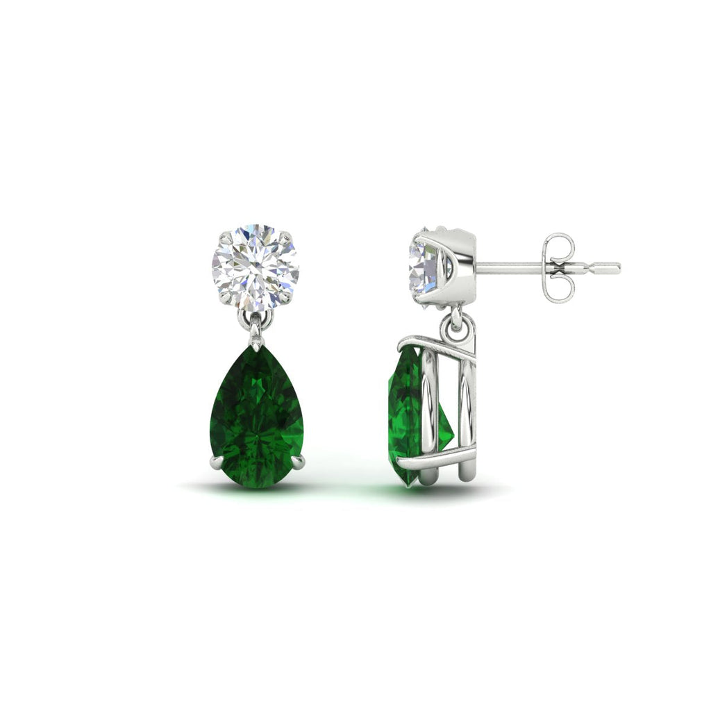 Gemstone Pear Drop Stud Earring