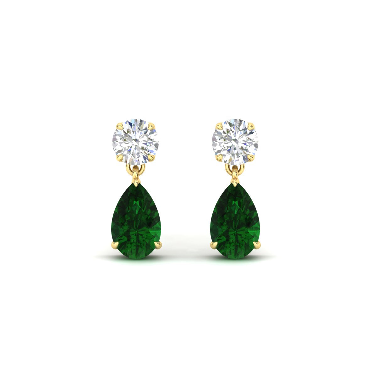 Gemstone Pear Drop Stud Earring